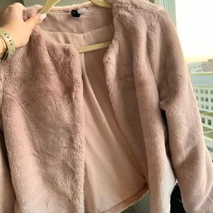 Pink fur jacket